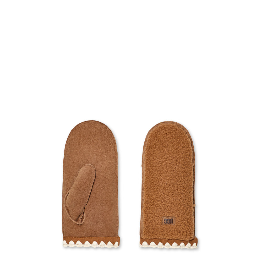 UGG UGGfluff Scalloped Mitten – Dam – Chestnut