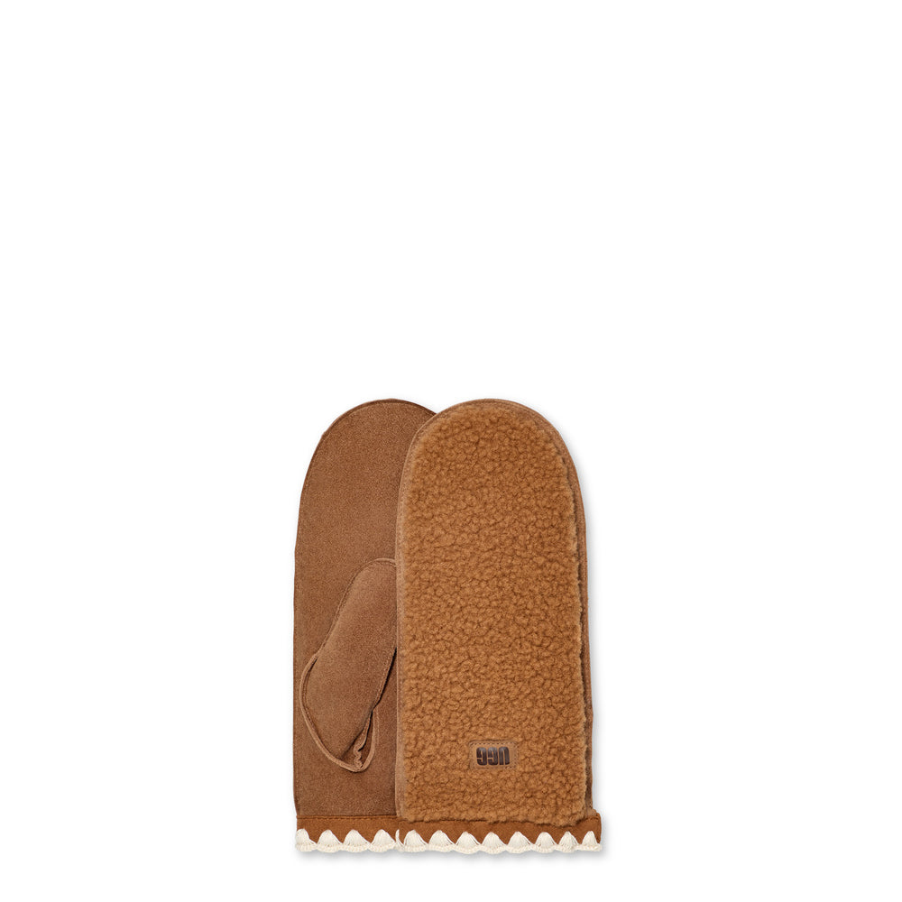 UGG UGGfluff Scalloped Mitten – Dam – Chestnut