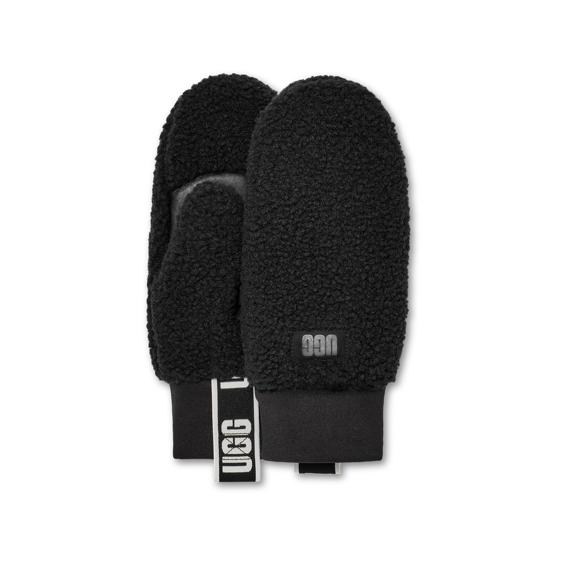 UGG UGGfluff Mitten With Logo Tape – Dam – Black