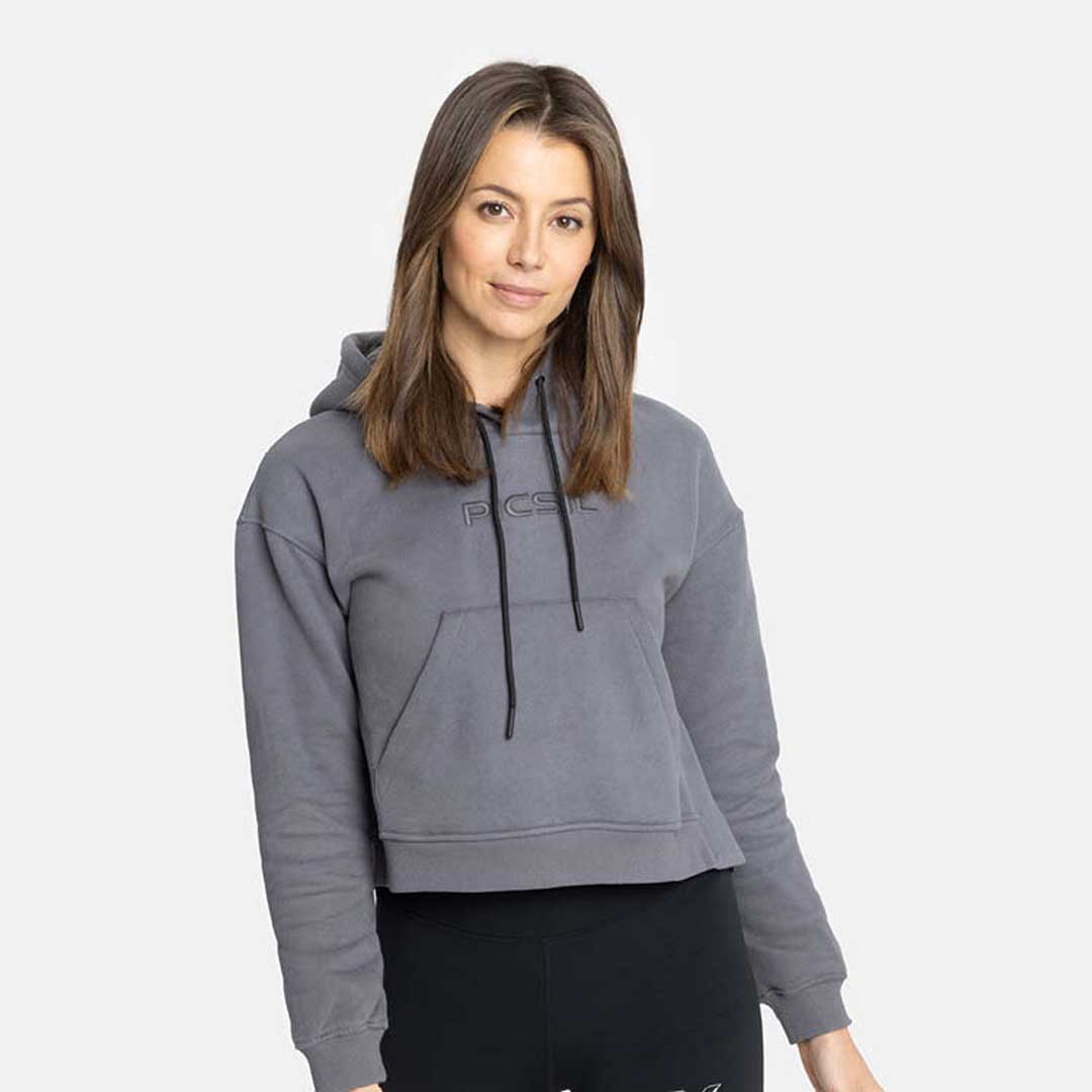 Picsil Short Hoodie with Woman Hoodie Core Grå Picsil