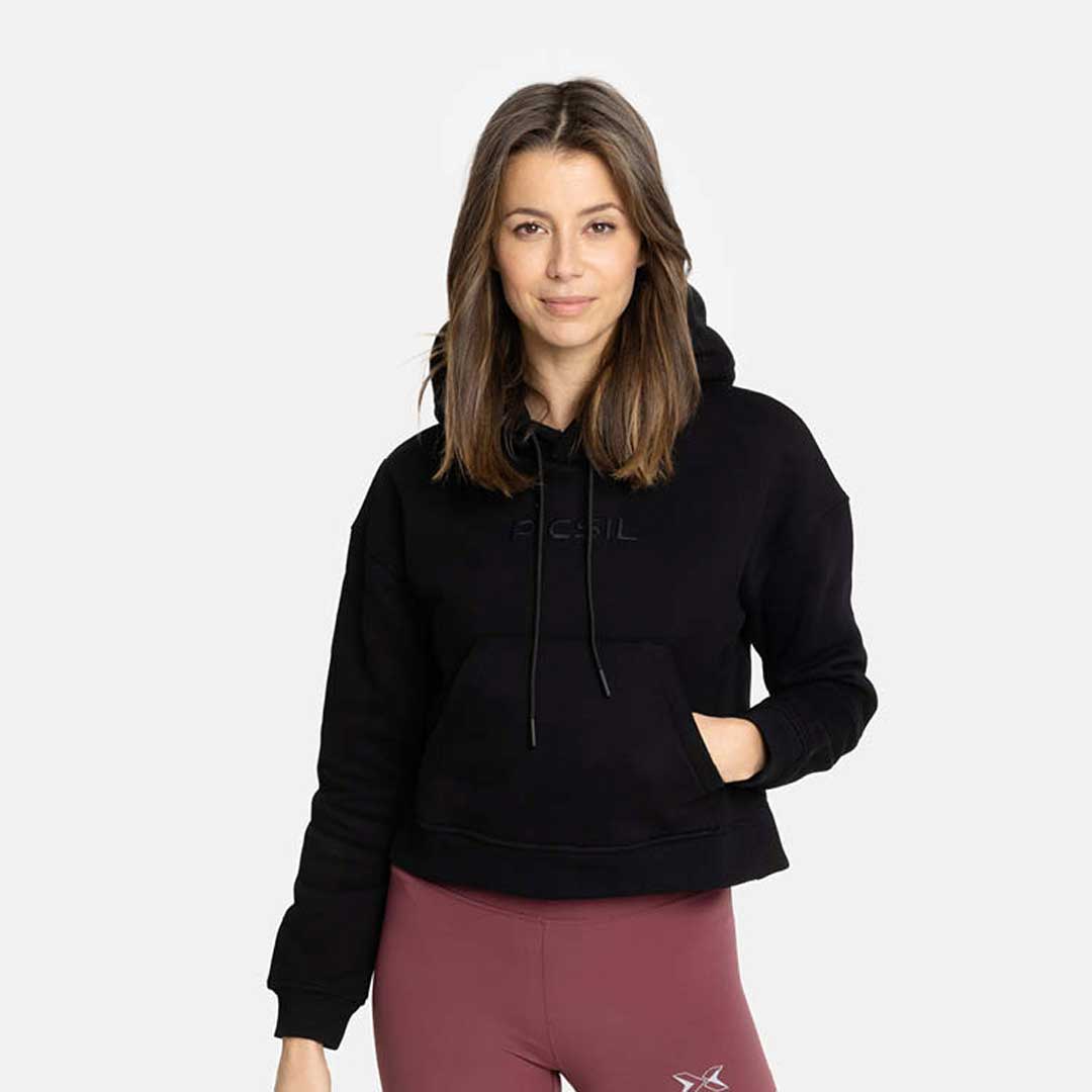 Picsil Short Hoodie with Woman Hoodie Core Svart Picsil