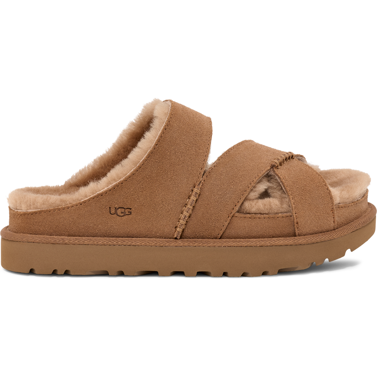 UGG Greenport Cross Strap Slide – Dam – Chestnut