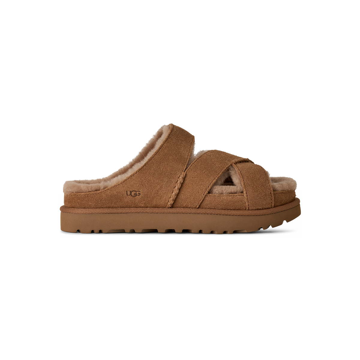 UGG Greenport Cross Strap Slide – Dam – Chestnut