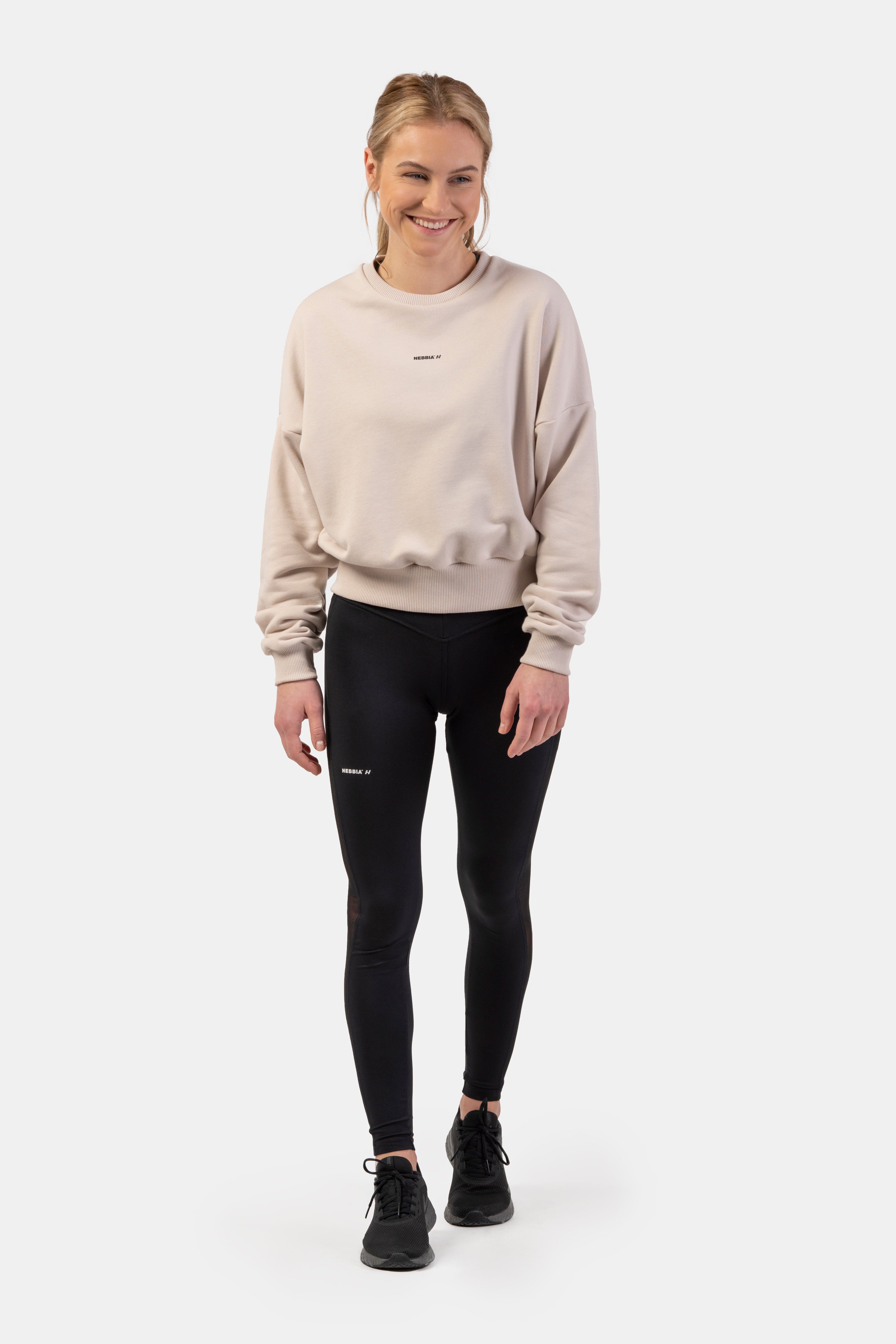 NEBBIA Black Mesh Design Leggings, black NEBBIA