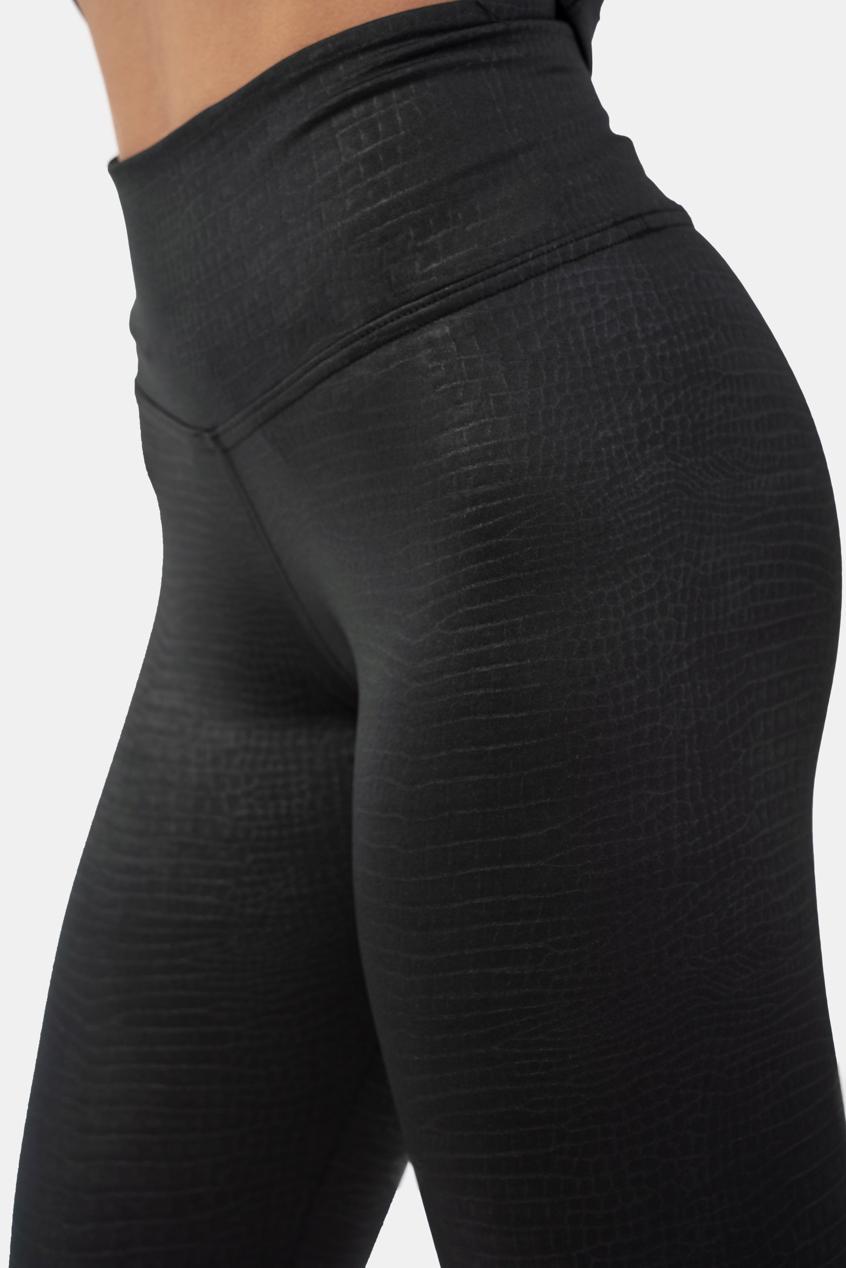 NEBBIA Python SnakeSkin High-Waist Leggings, black NEBBIA