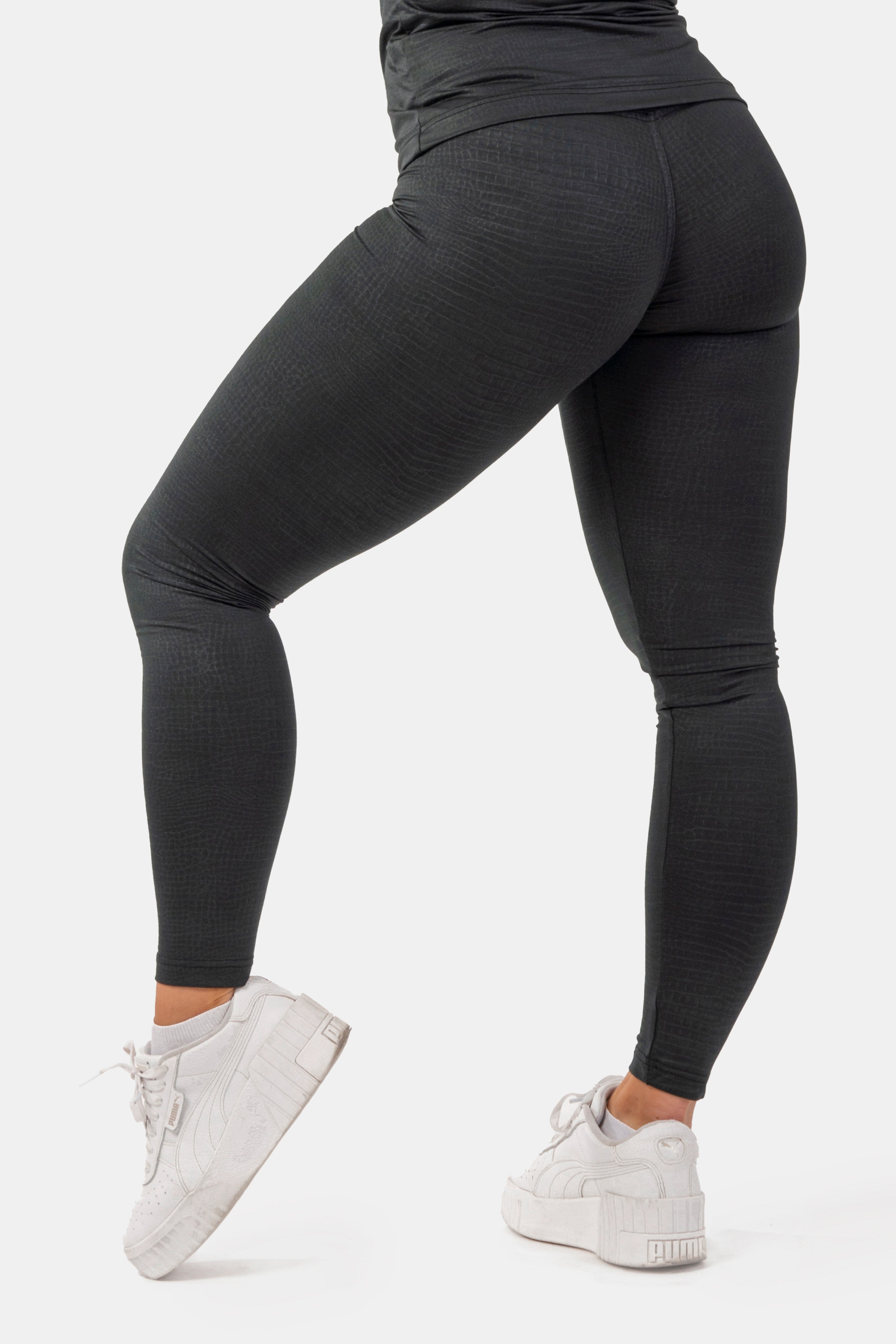 NEBBIA Python SnakeSkin High-Waist Leggings, black NEBBIA