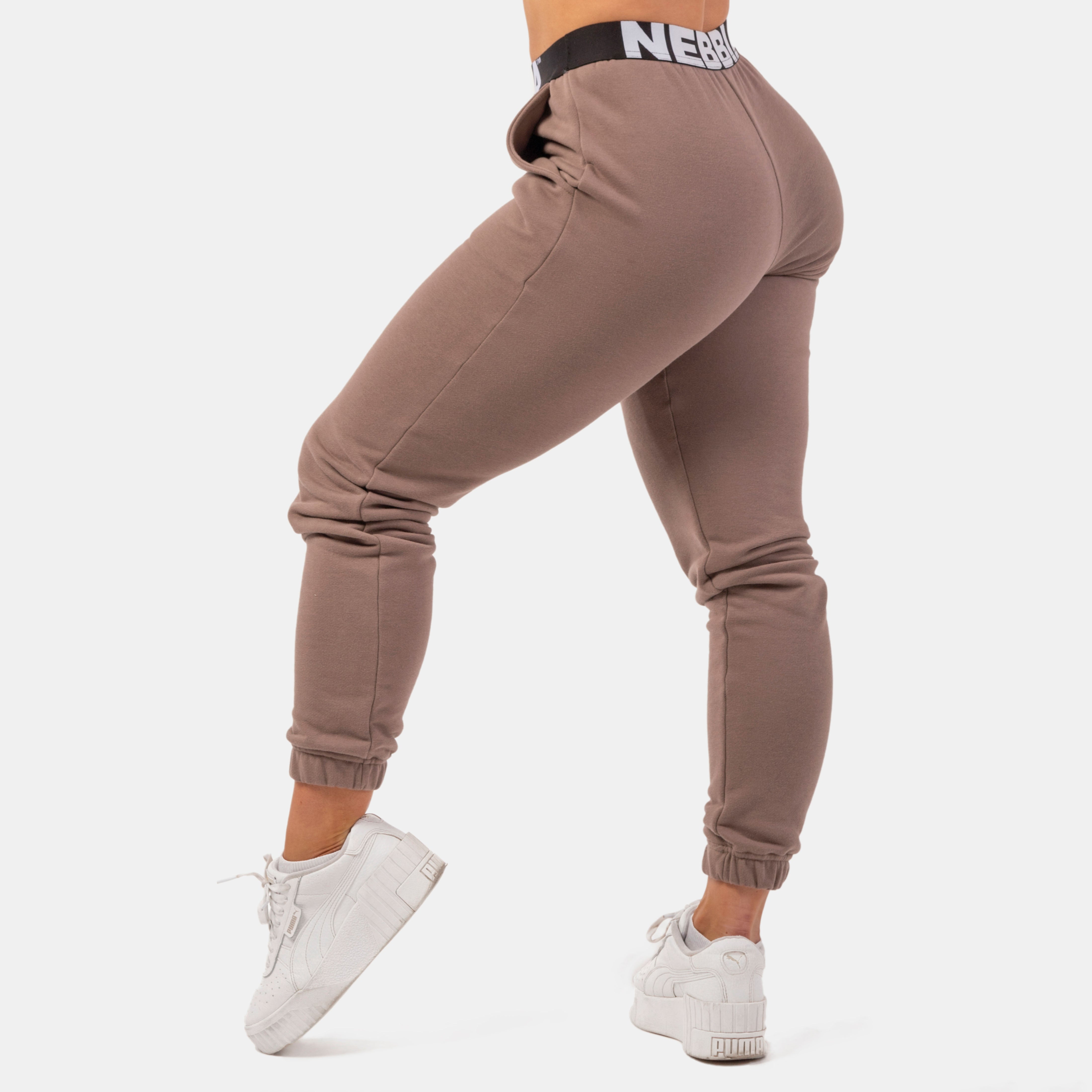 NEBBIA Iconic Mid-Waist Sweatpants, brown NEBBIA