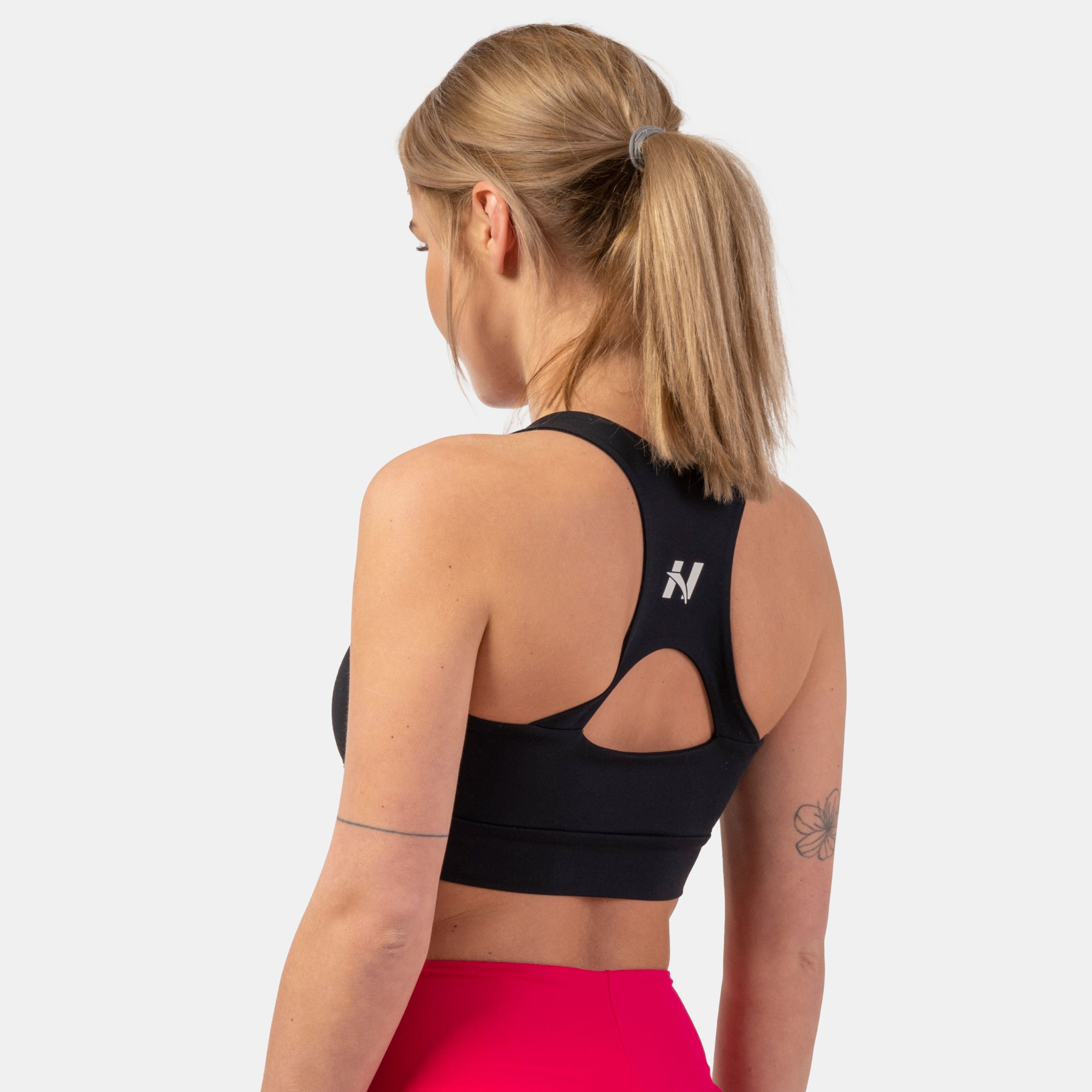 NEBBIA Active Sports Bra with medium impact, black NEBBIA