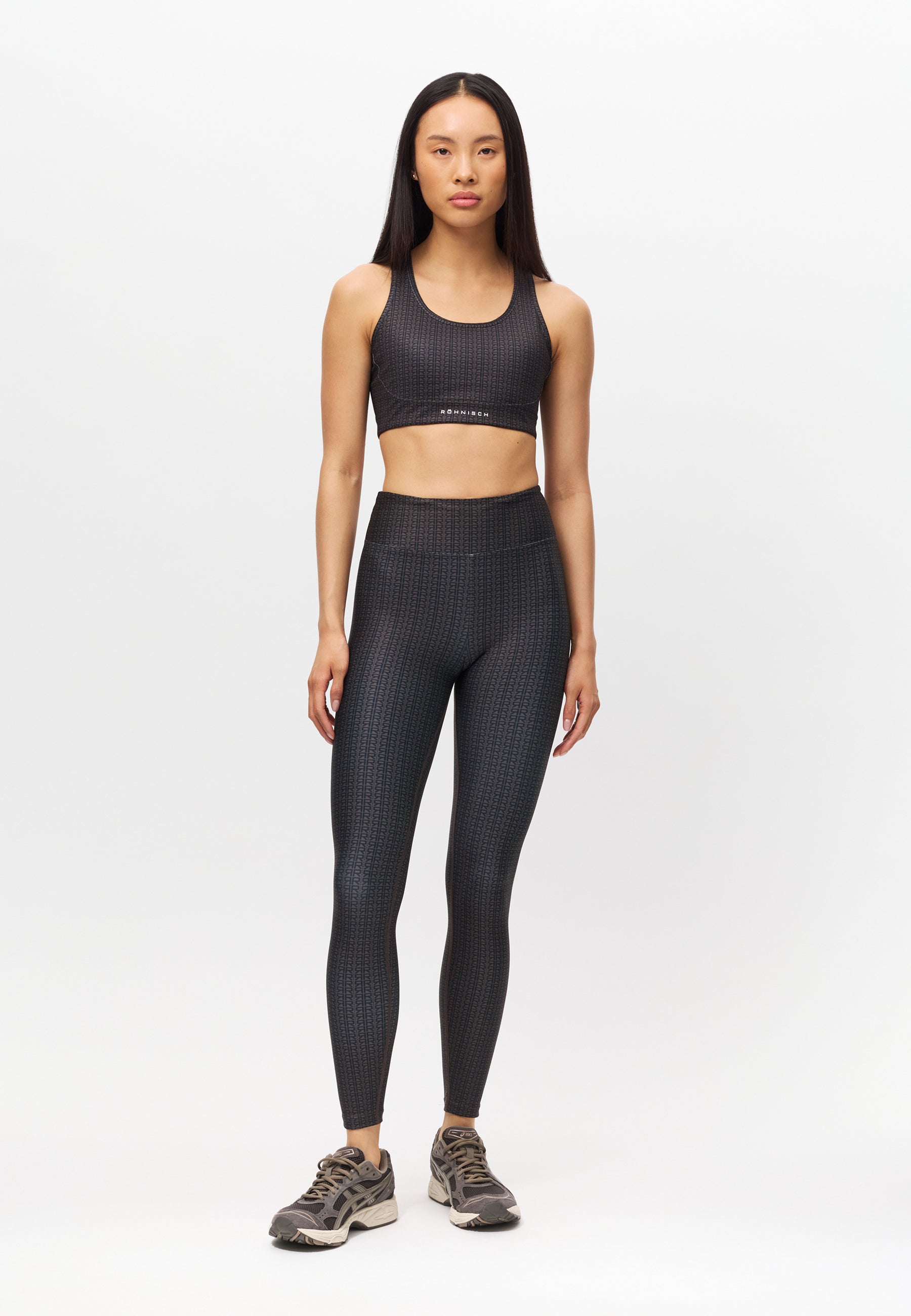 RÖHNISCH Printed High Waist Tights Typographic Brown