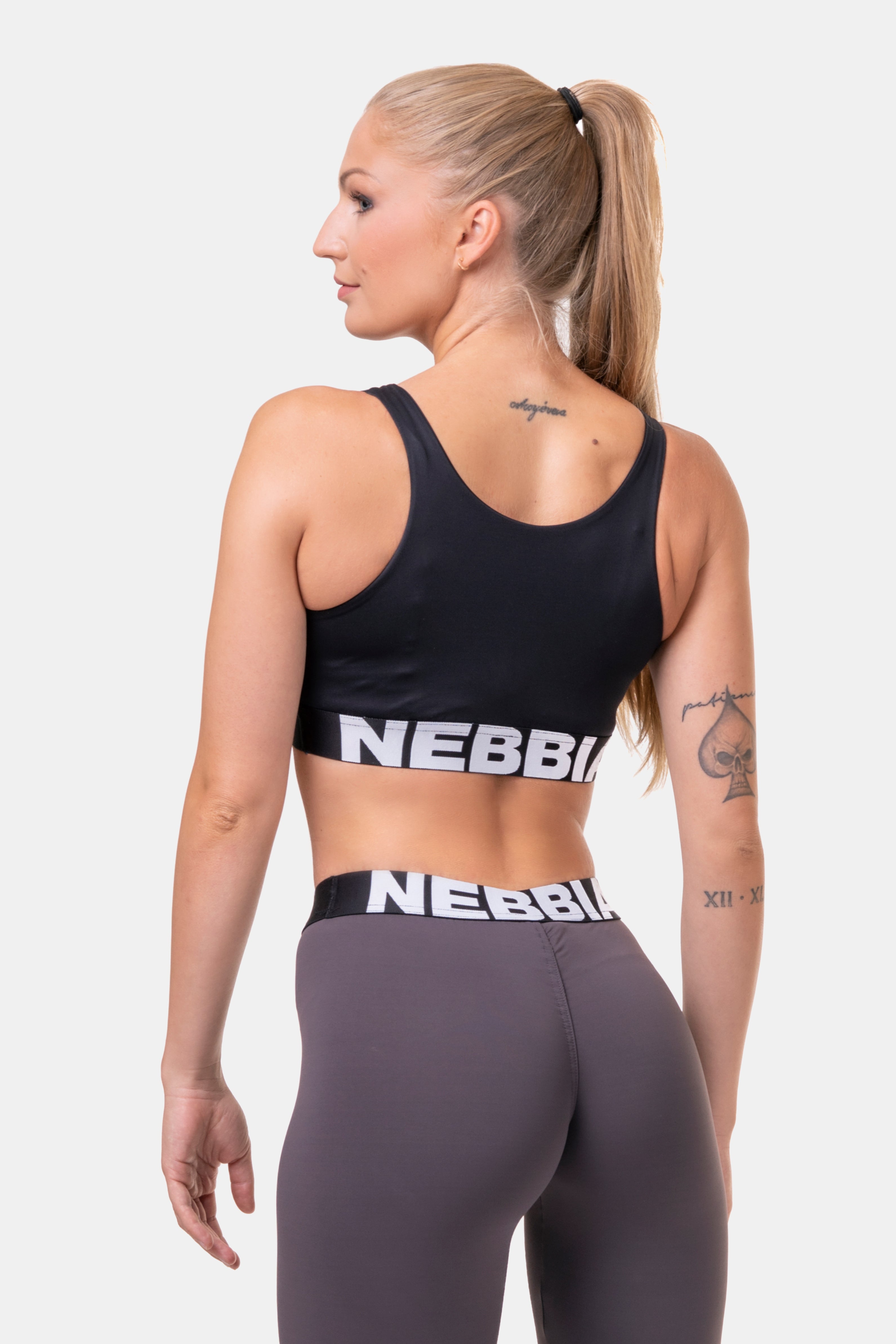 NEBBIA Smart Zip Front Sports Bra, black NEBBIA