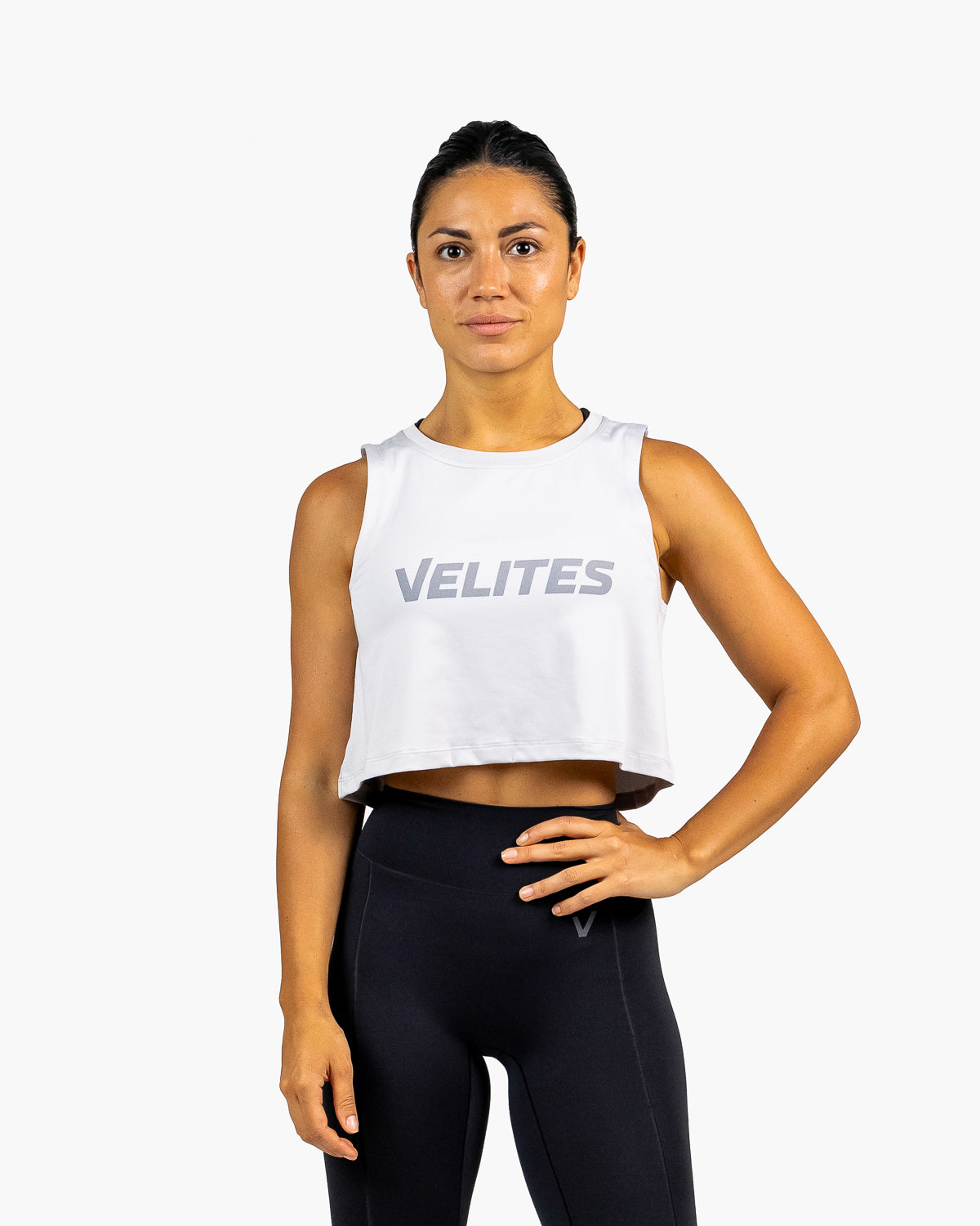 Velites Tank Crop Holo Grey