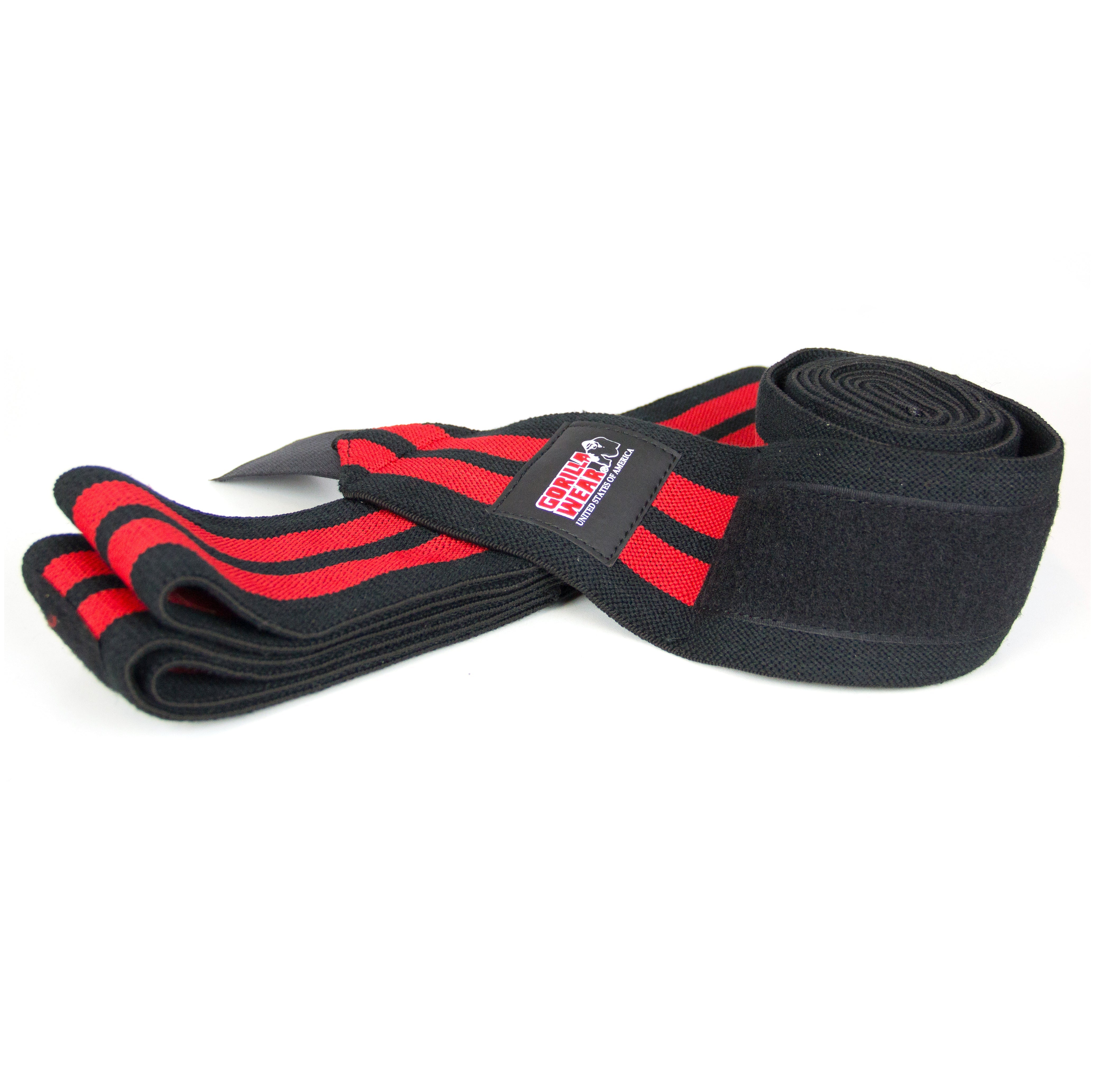 Gorilla Wear GW Knee Wraps 2,5 m, black/red Gorilla Wear
