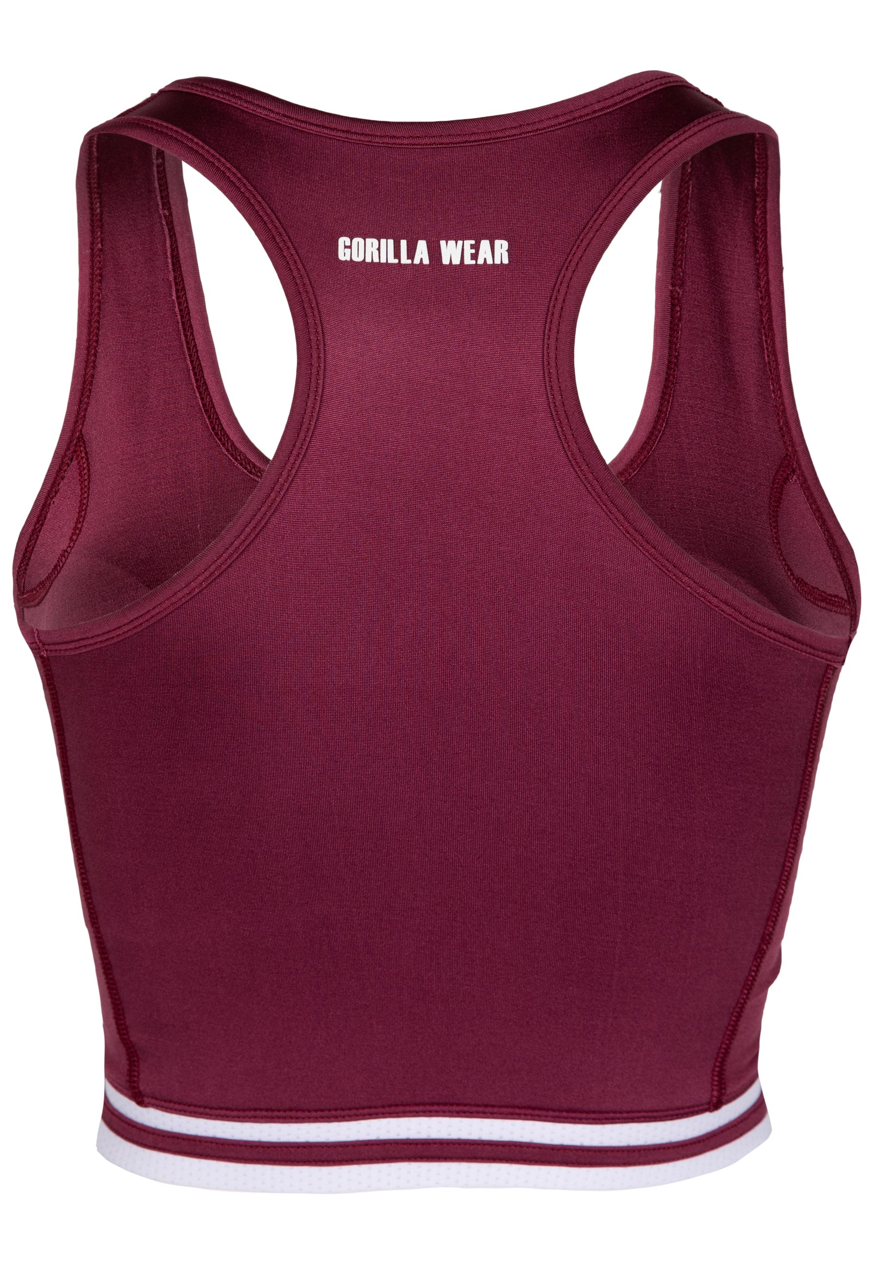Gorilla Wear Mesa Zip Front Crop Top, burgundy red Gorilla Wear