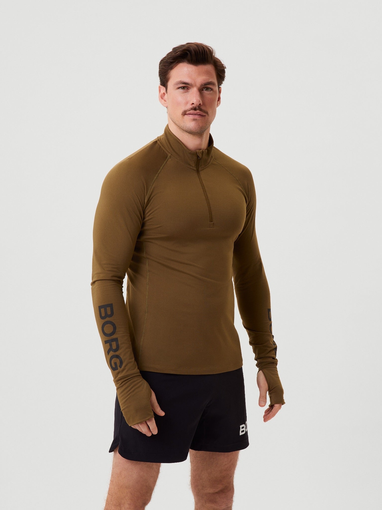 BJÖRN BORG Borg Midlayer Half Zip Dark Olive
