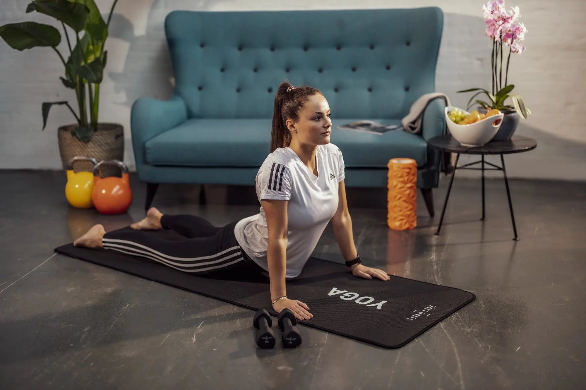 Titan Life Hemmaträningspaket – Stepbräda, Yogamatta, Maghjul & Gymboll