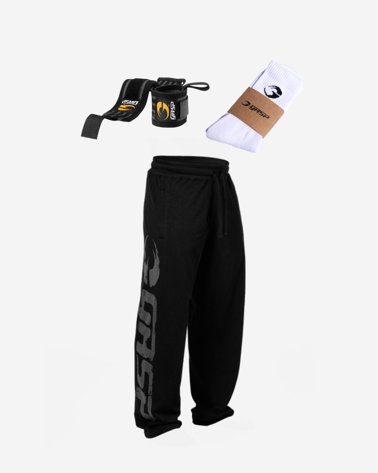 GASP Träningspaket Herr – Sweatpants, Wrist Wraps & Crew Socks