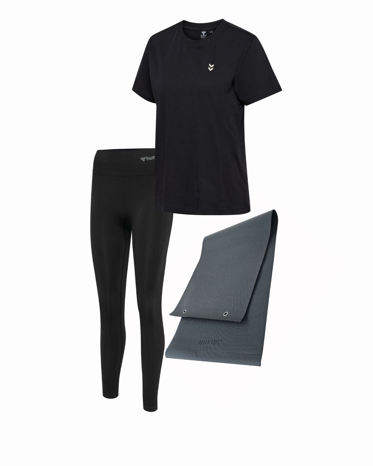 Träningspaket Dam – Hummel Tights, T-Shirt & Titan Life Yogamatta