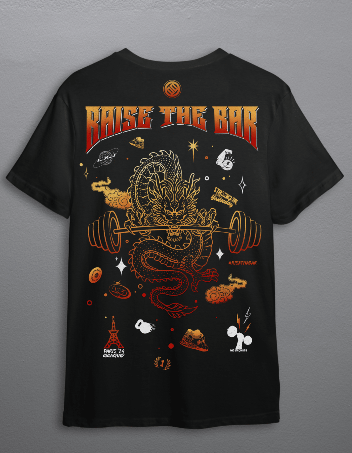 LUXIAOJUN Unisex Oversize Dragon Power Tee