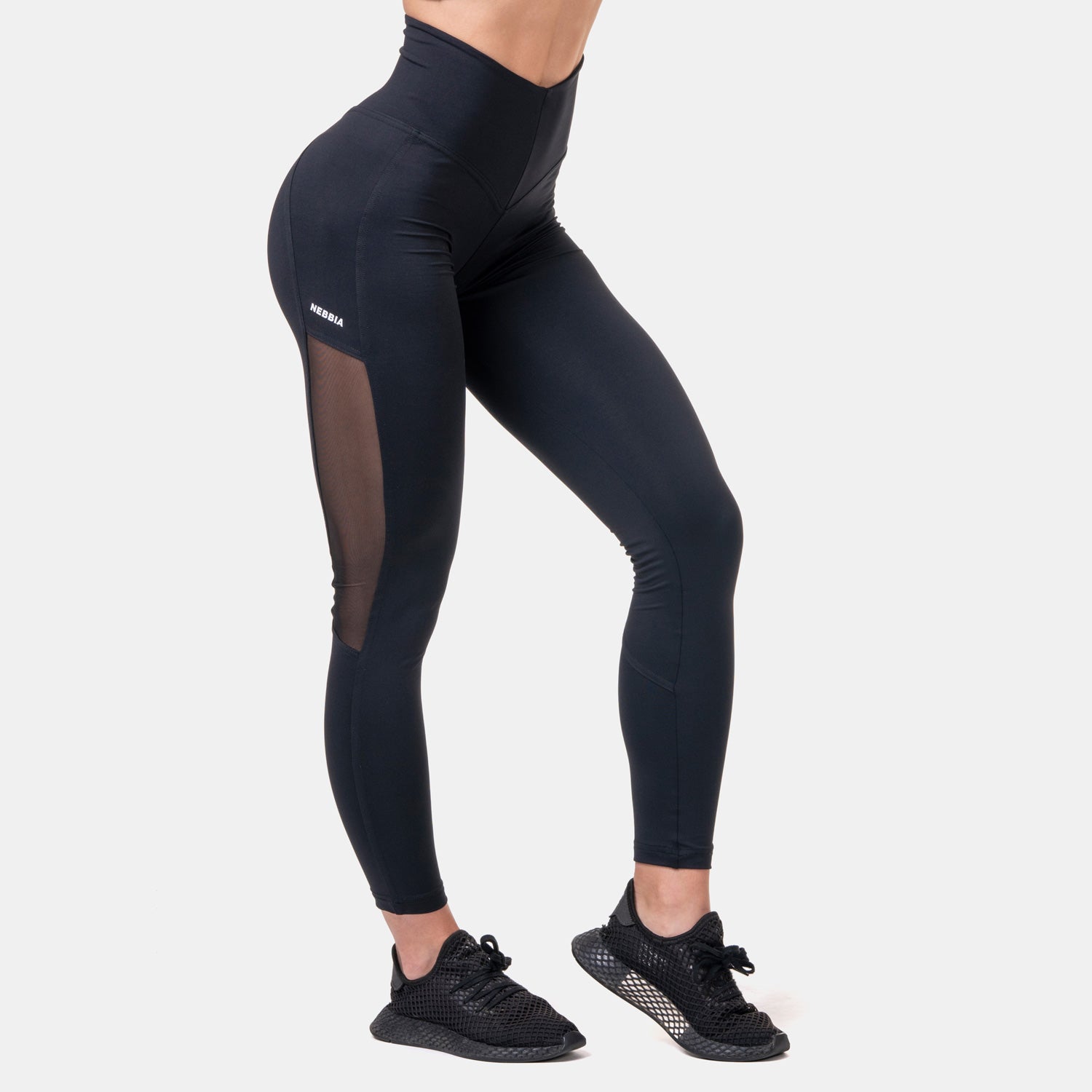 NEBBIA High Waist Mesh Tights, black NEBBIA