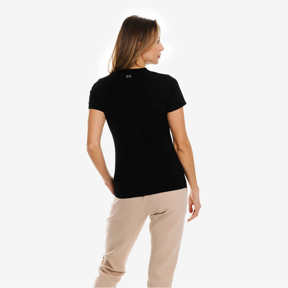Picsil Short manga women sport t -shirt Svart Picsil