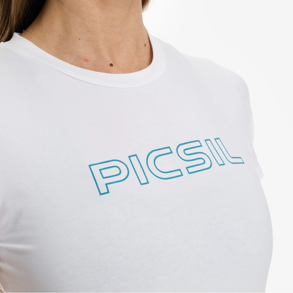 Picsil Short manga women sport t -shirt Vit Picsil