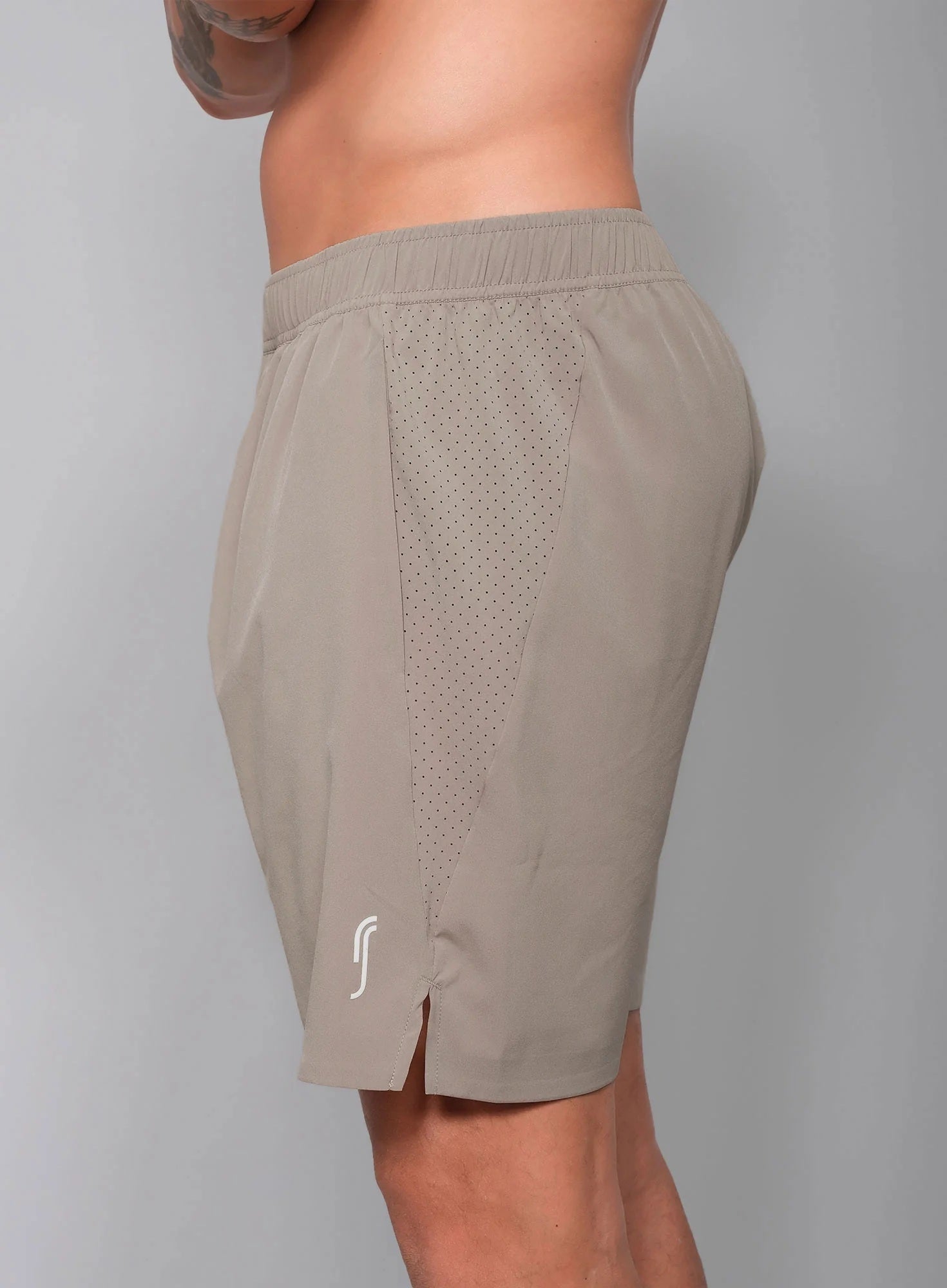 RS Men's Performance Shorts - Side Mesh Taupe RS