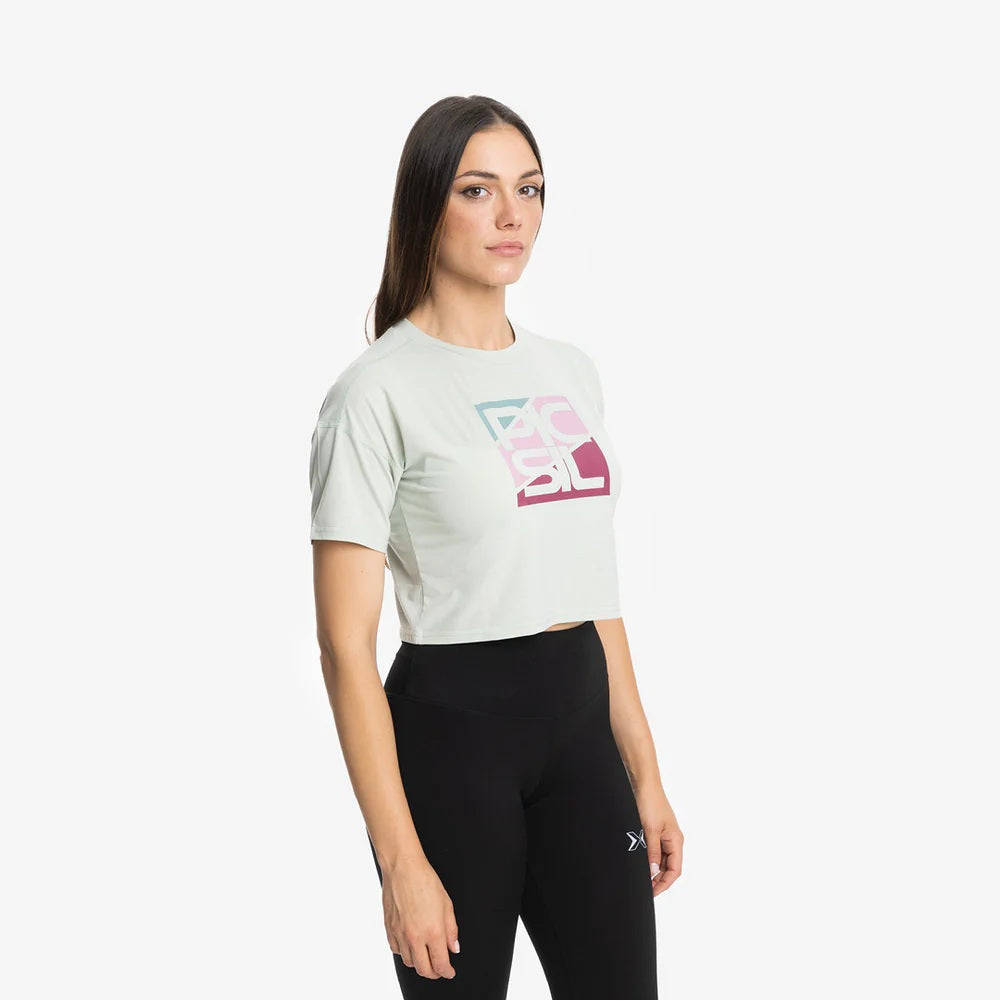 Picsil T-shirt Premium CROP Short Manga Woman Grön Picsil