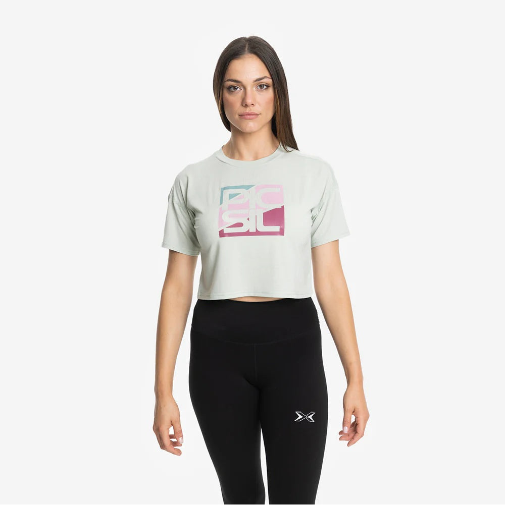 Picsil T-shirt Premium CROP Short Manga Woman Grön Picsil