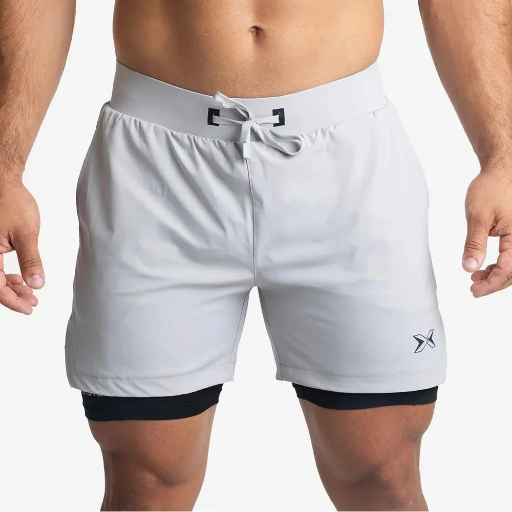 Picsil Shorts with compression mesh 2 in 1 premium Ljusgrå Picsil