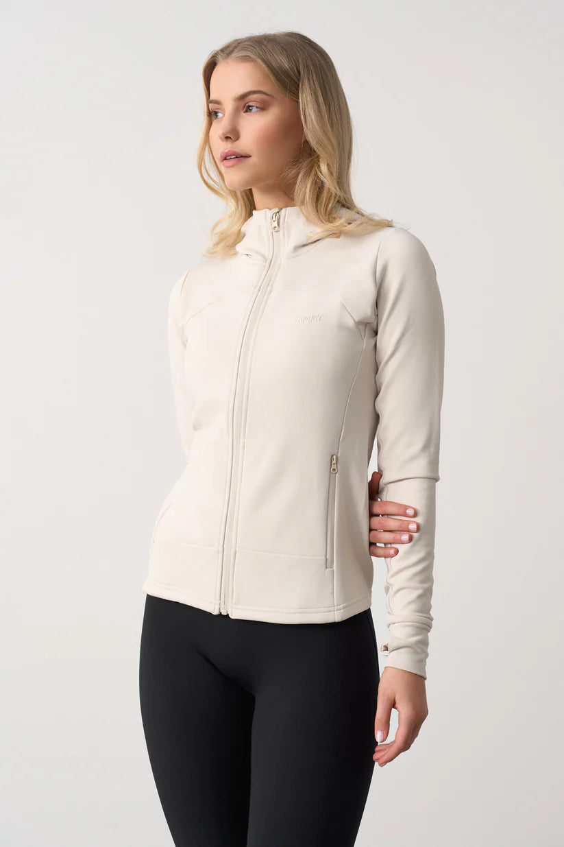 FAMME Powerfleece Jacket Beige - Fleecejacka