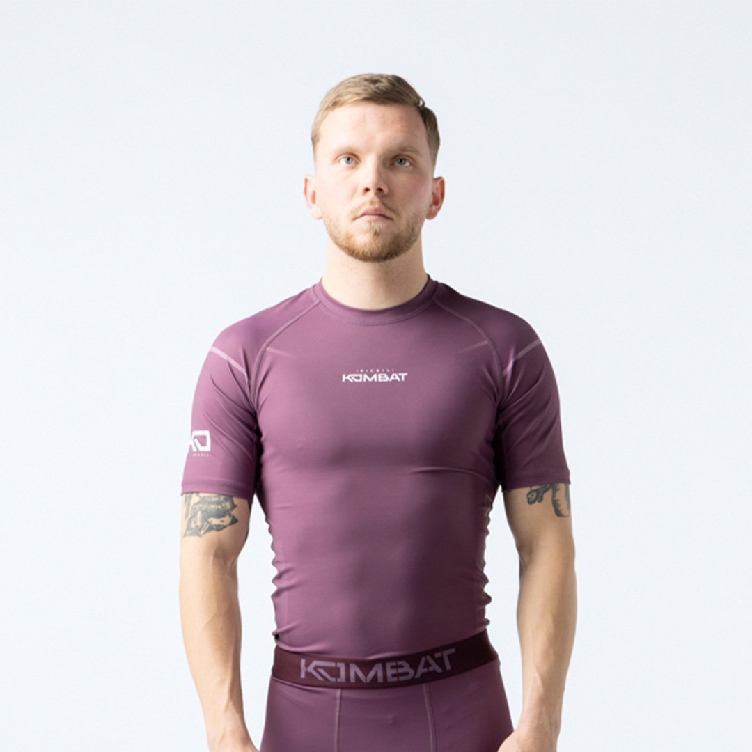 Picsil KOMBAT Kobalt Rashguard Kortärmad Herr Burgundy