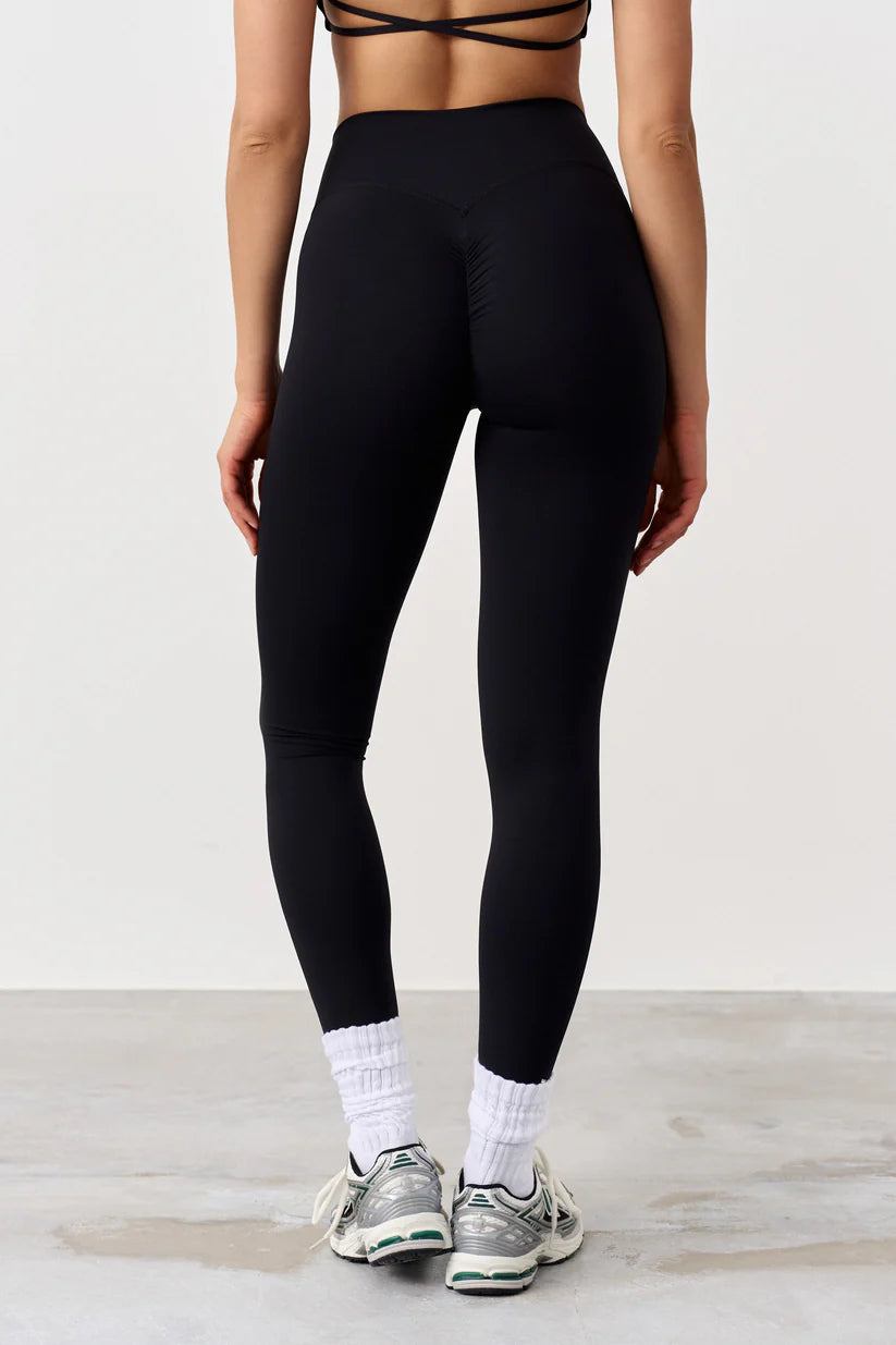 FAMME Signature Scrunch Tights Svart