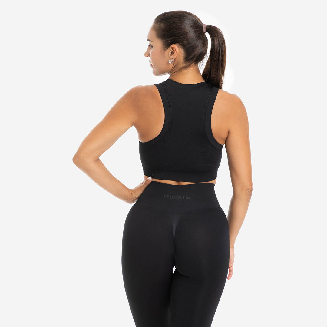 Picsil TOP WOMEN TRAINING SEAMLESS Svart Picsil