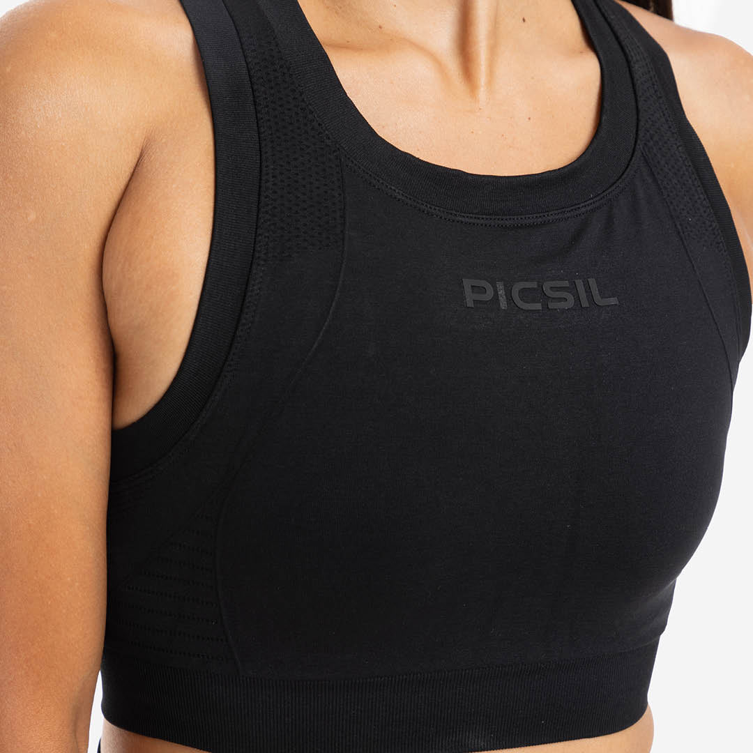 Picsil TOP WOMEN TRAINING SEAMLESS Svart Picsil
