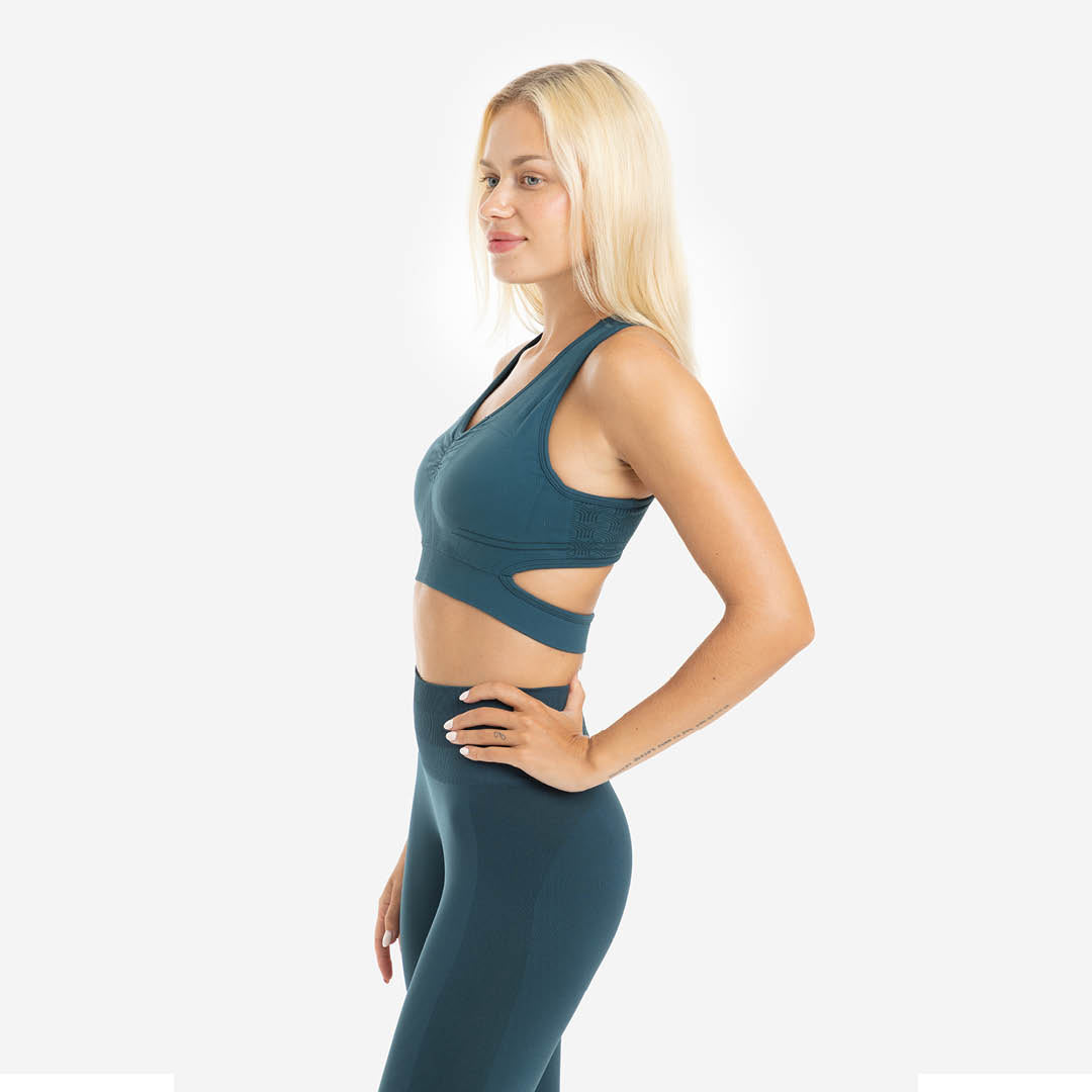Picsil Tank sports bra with V Seamless neck Blå Picsil