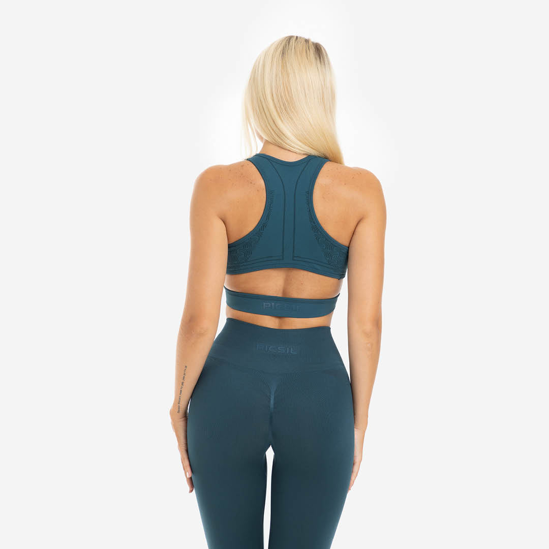 Picsil Tank sports bra with V Seamless neck Blå Picsil