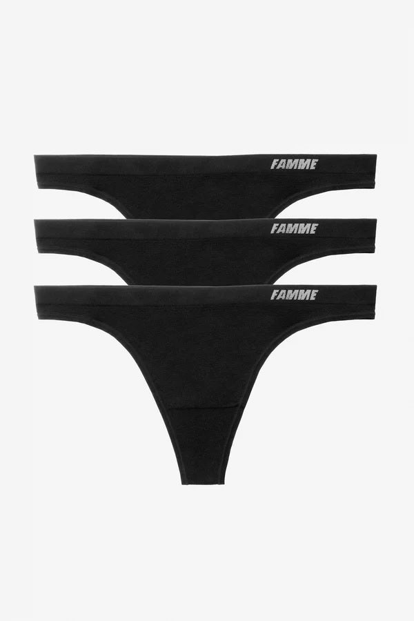FAMME Seamless 3-pack Svart FAMME