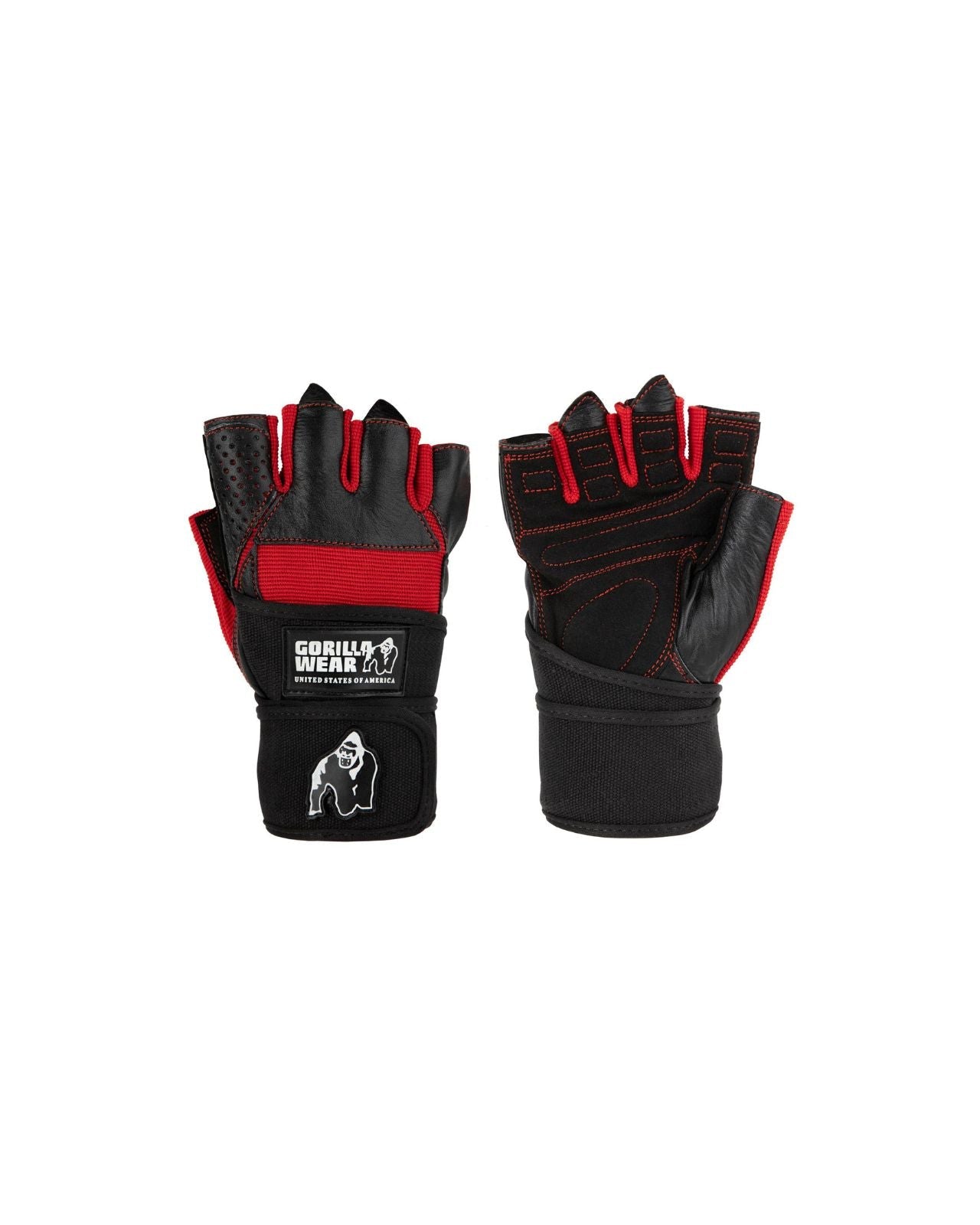 Gorilla Wear Dallas Wrist Wraps Gloves, black/red Gorilla Wear