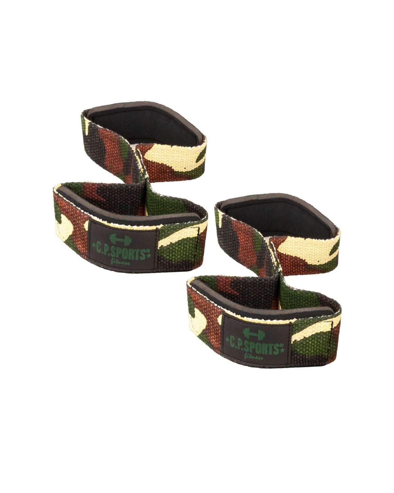 C.P. Sports Figure 8 Straps - Lifting Loops, green camo C.P. Sports