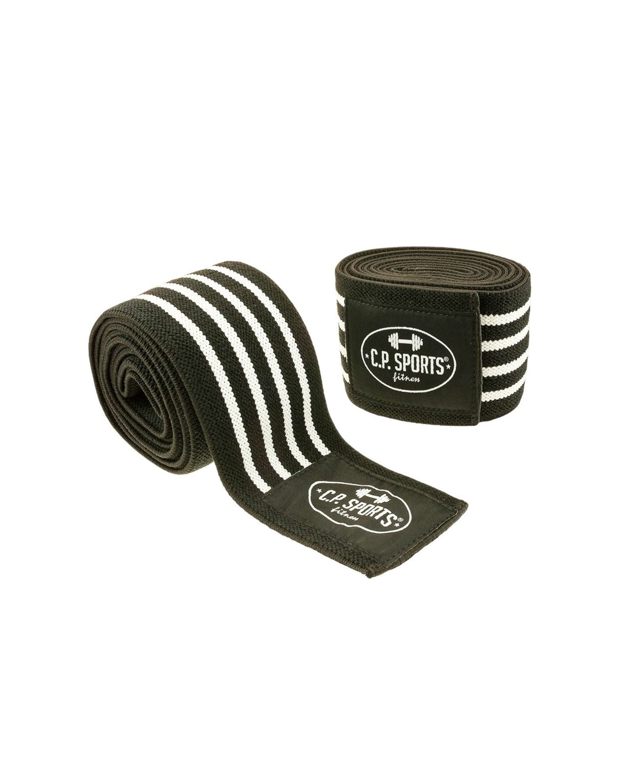 C.P. Sports Knee Wraps, black/white, 2 m C.P. Sports