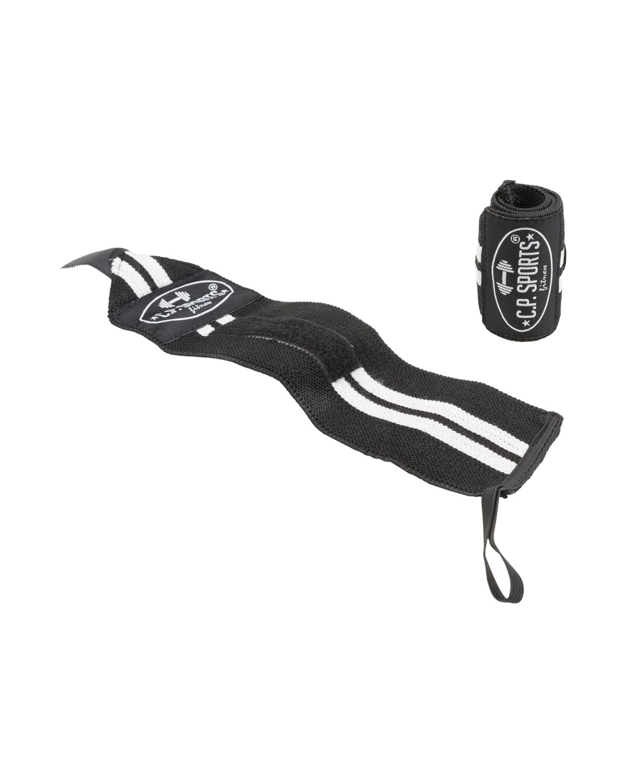 C.P. Sports Wrist Wraps 30 cm, black/white C.P. Sports