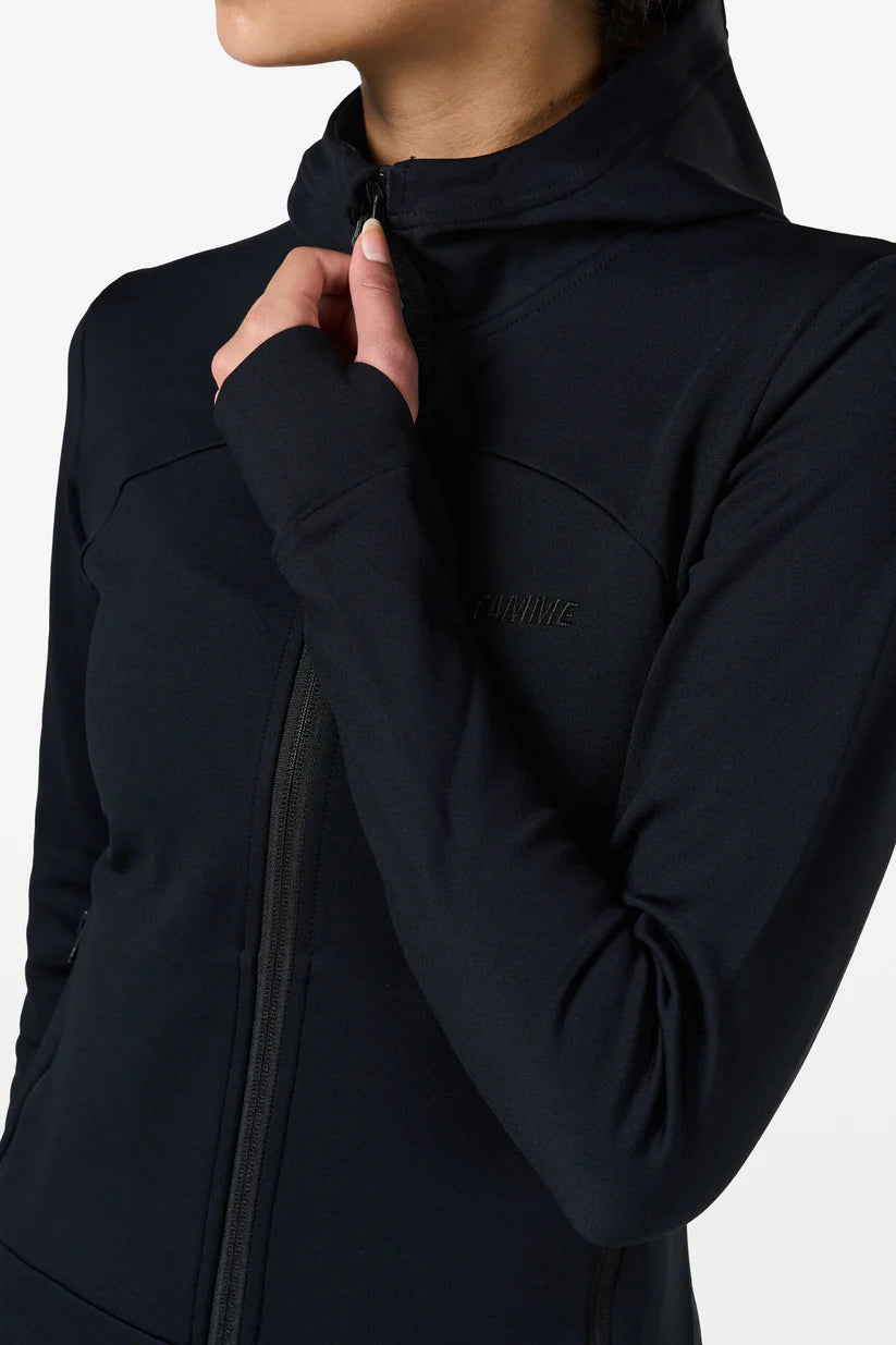 FAMME Powerfleece Jacket Svart - Fleecejacka