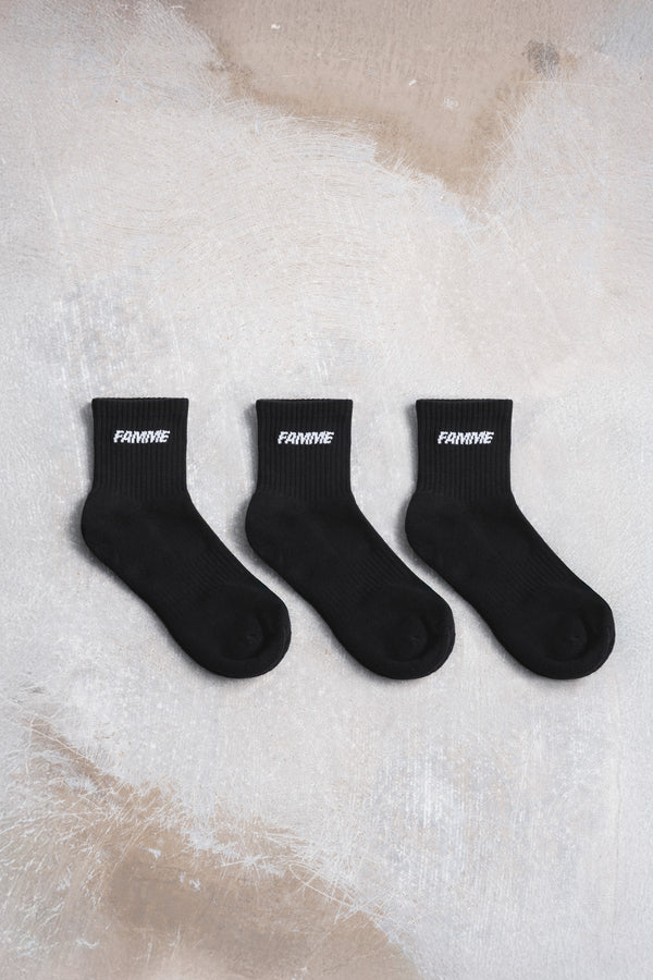 FAMME Sky Knit Socks 3-pack – Träningsstrumpor FAMME