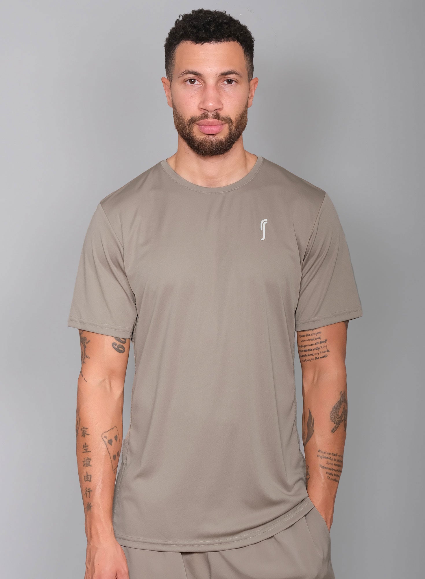 RS Men's Performance Tee - Side Mesh Taupe RS