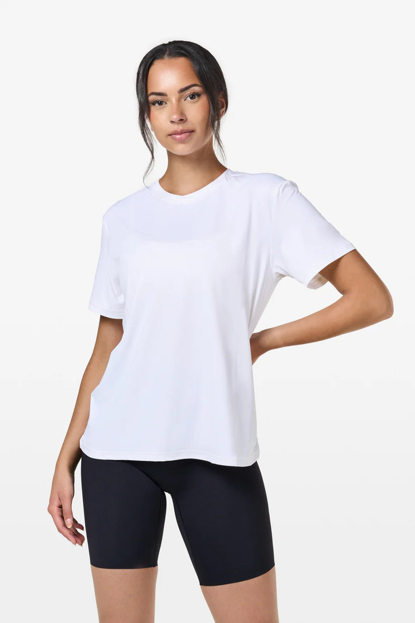 FAMME Relaxed Gym T-Shirt Vit – Oversized Träningstopp