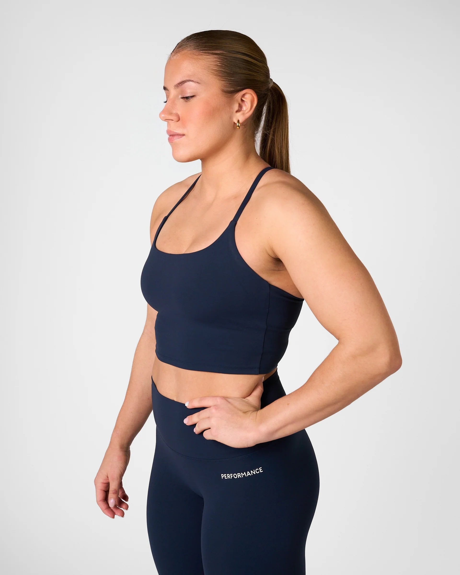 RX Performance Isabel Crop Top Deep Blue med inbyggd bh