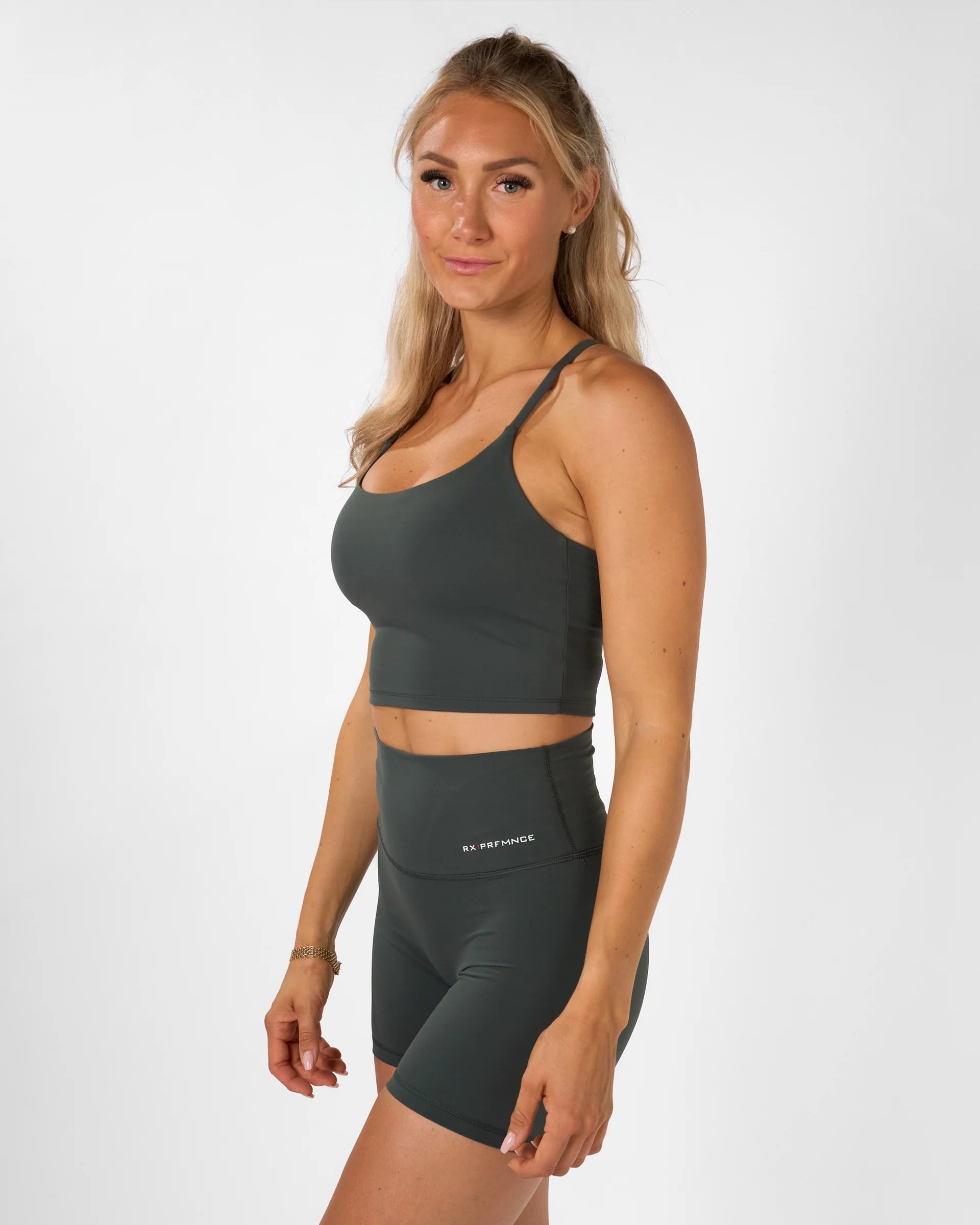 RX Performance Isabel Crop Top Emerald Green med inbyggd bh
