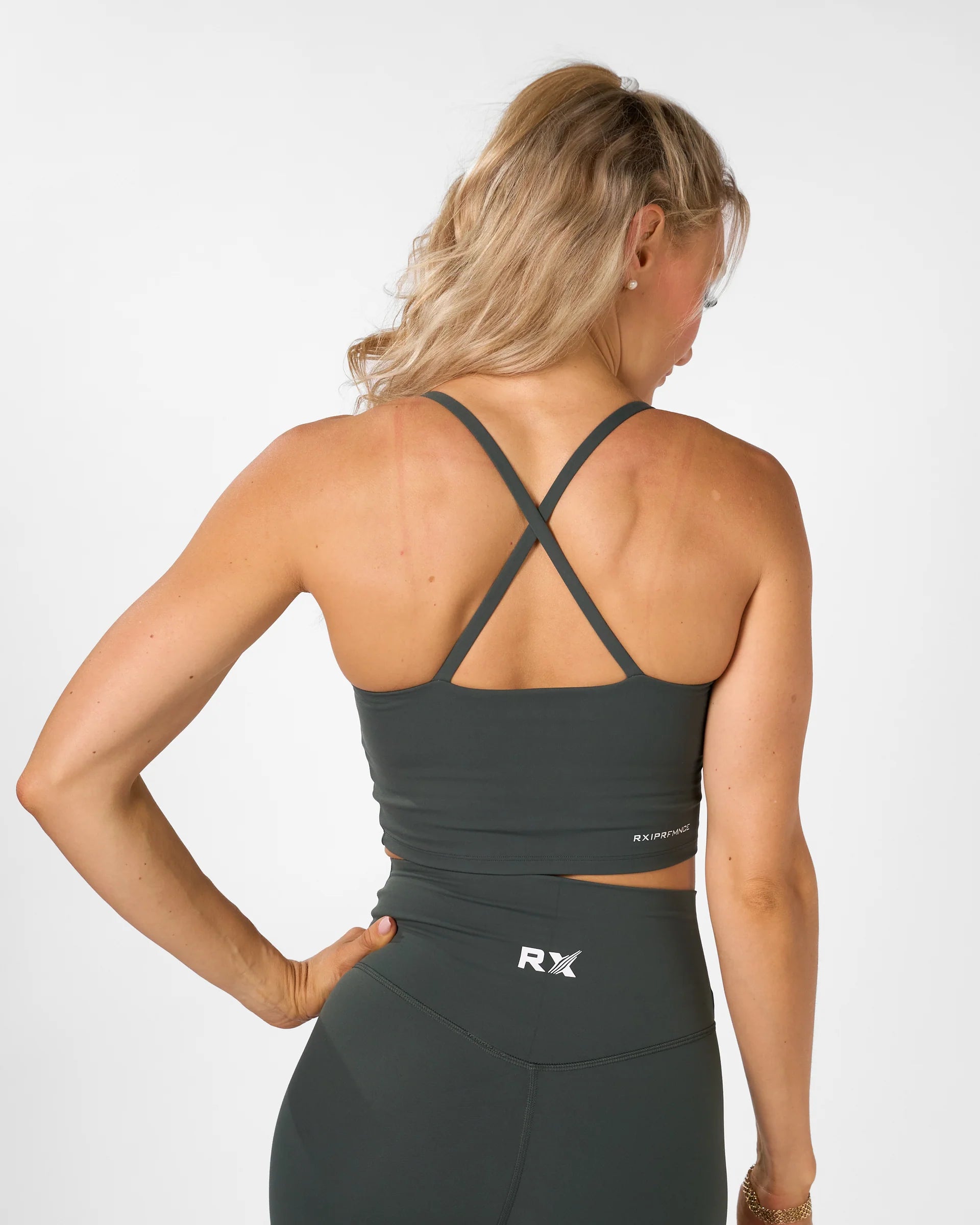 RX Performance Isabel Crop Top Emerald Green ryggdesign