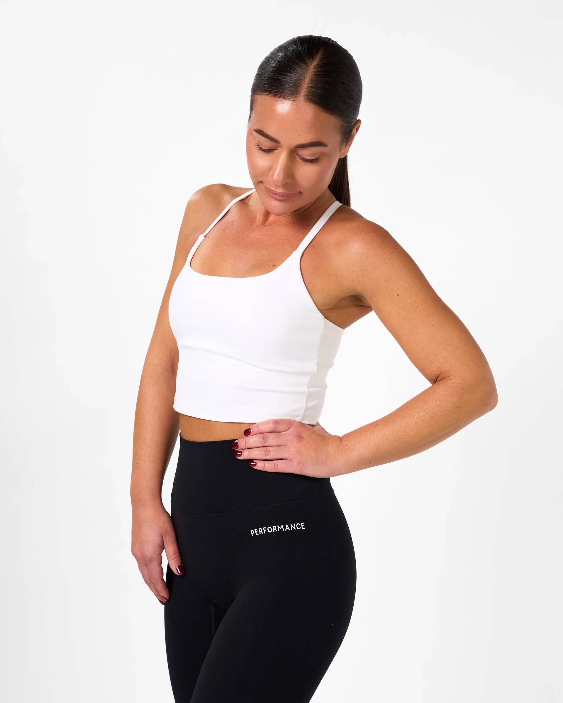 RX Performance Isabel Crop Top White med inbyggd bh
