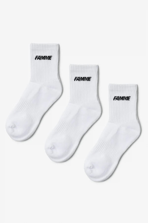 FAMME Sky Knit Socks 3-pack – Träningsstrumpor FAMME